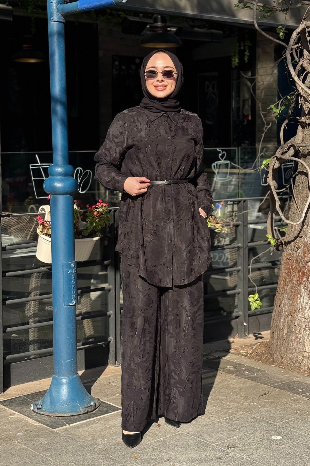 Nurcan Çetin Pantolonlu Takım 26409 Siyah