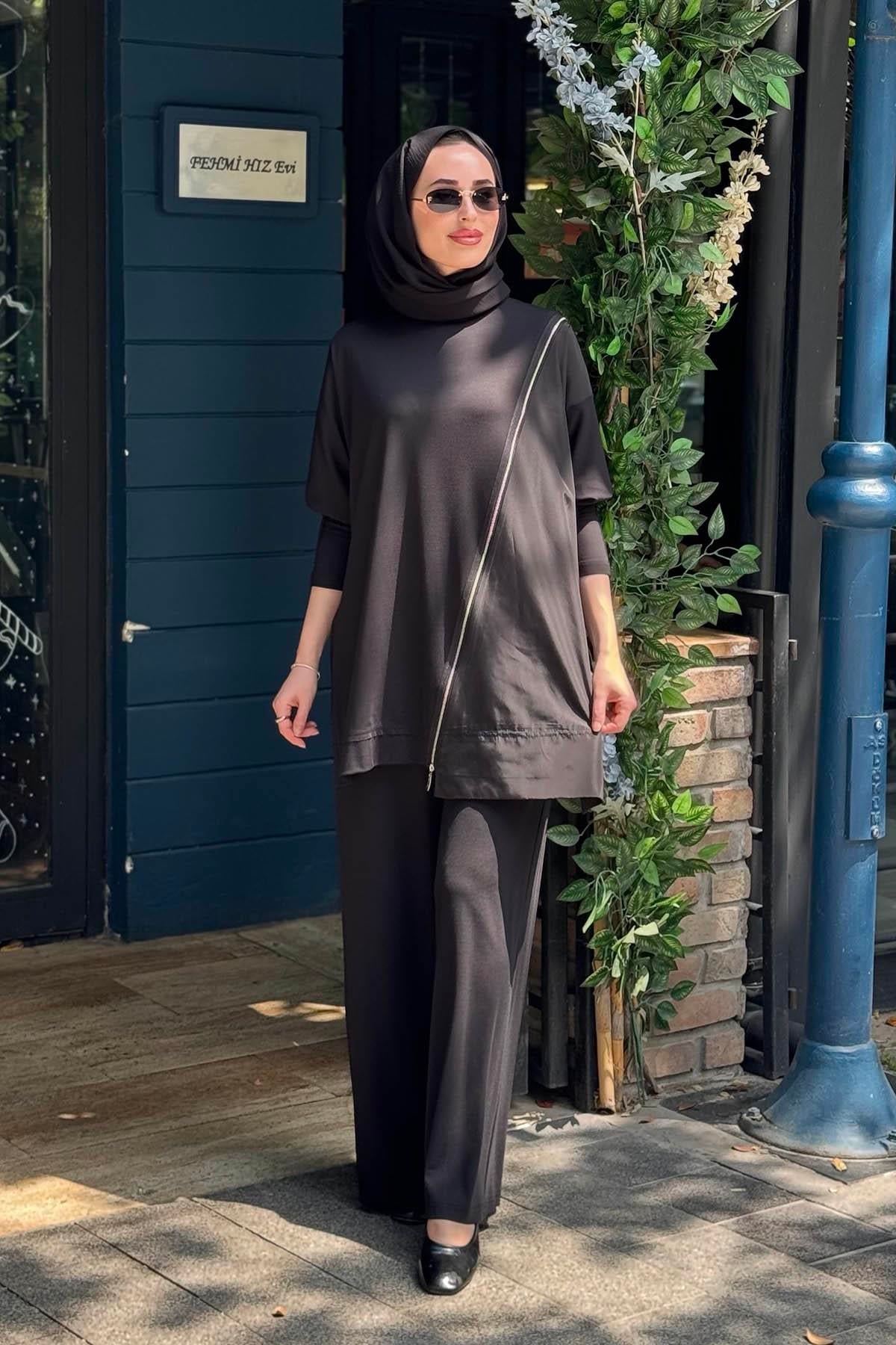 Nurcan Çetin Pantolonlu Takım 26413 Siyah
