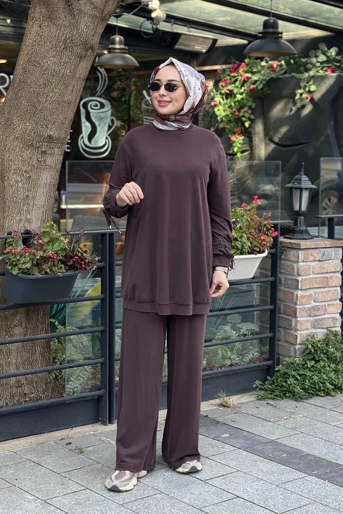 Nurcan Çetin Pantolonlu Takım 26440 Kahve