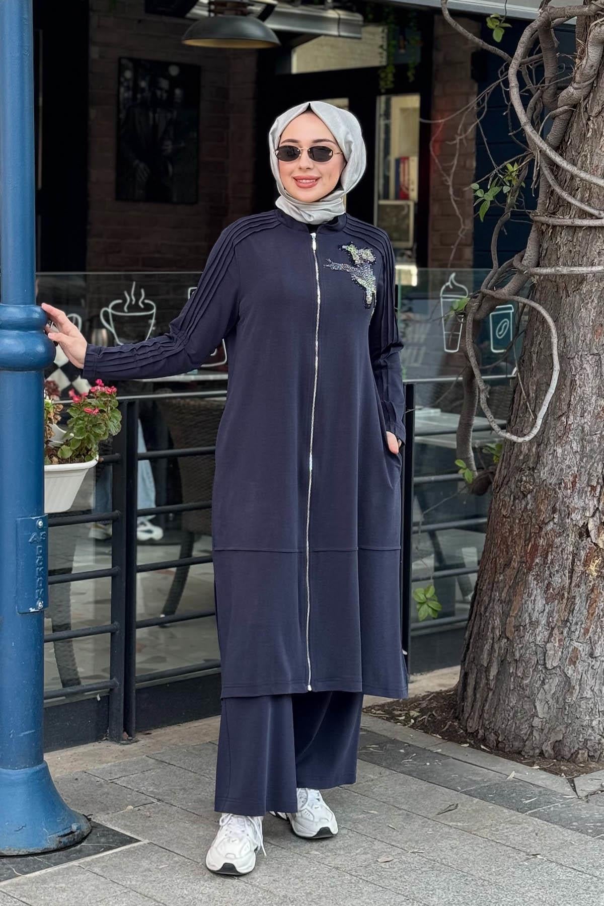 Nurcan Çetin Pantolonlu Takım 26448 Lacivert