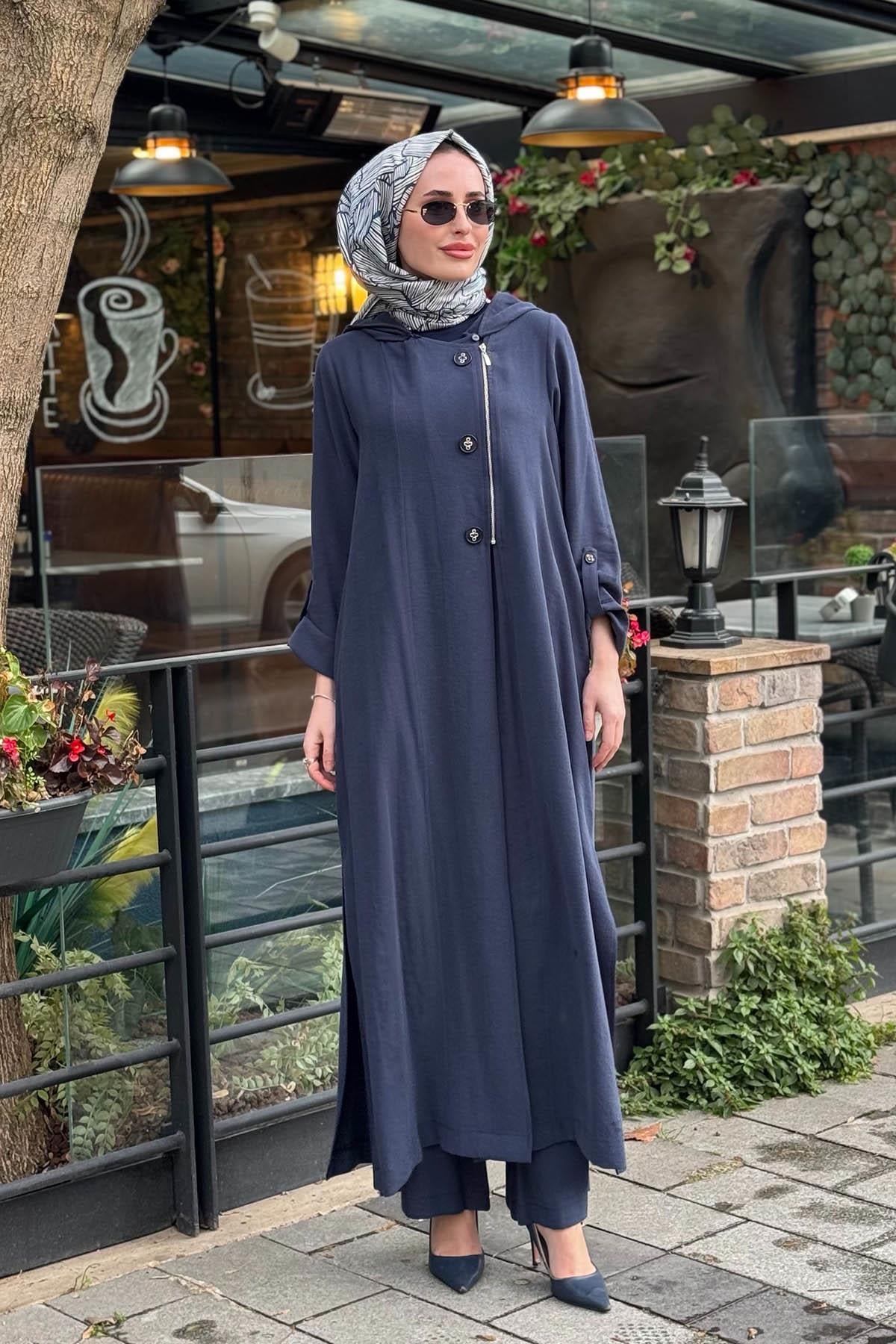 Nurcan Çetin Pantolonlu Takım 26468 Lacivert
