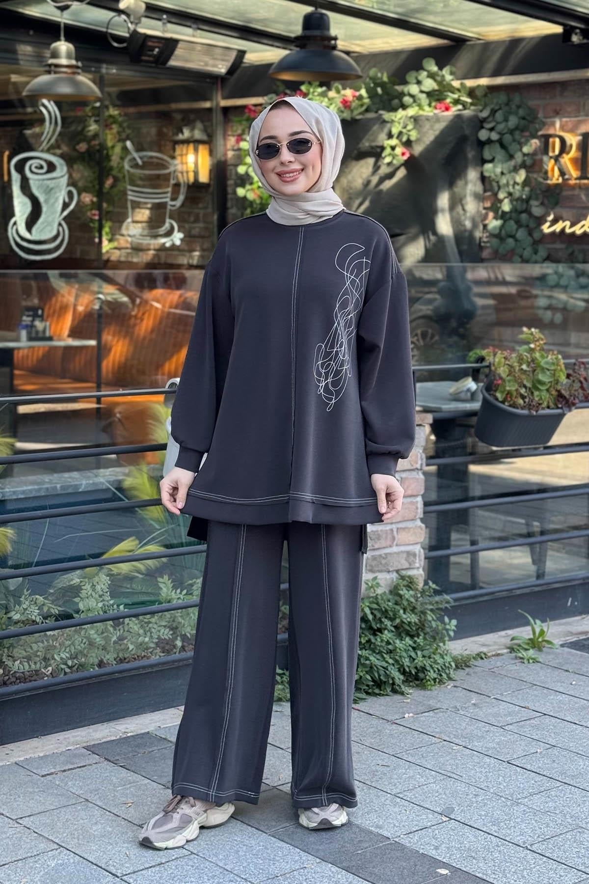 Nurcan Çetin Pantolonlu Takım 26470 Siyah