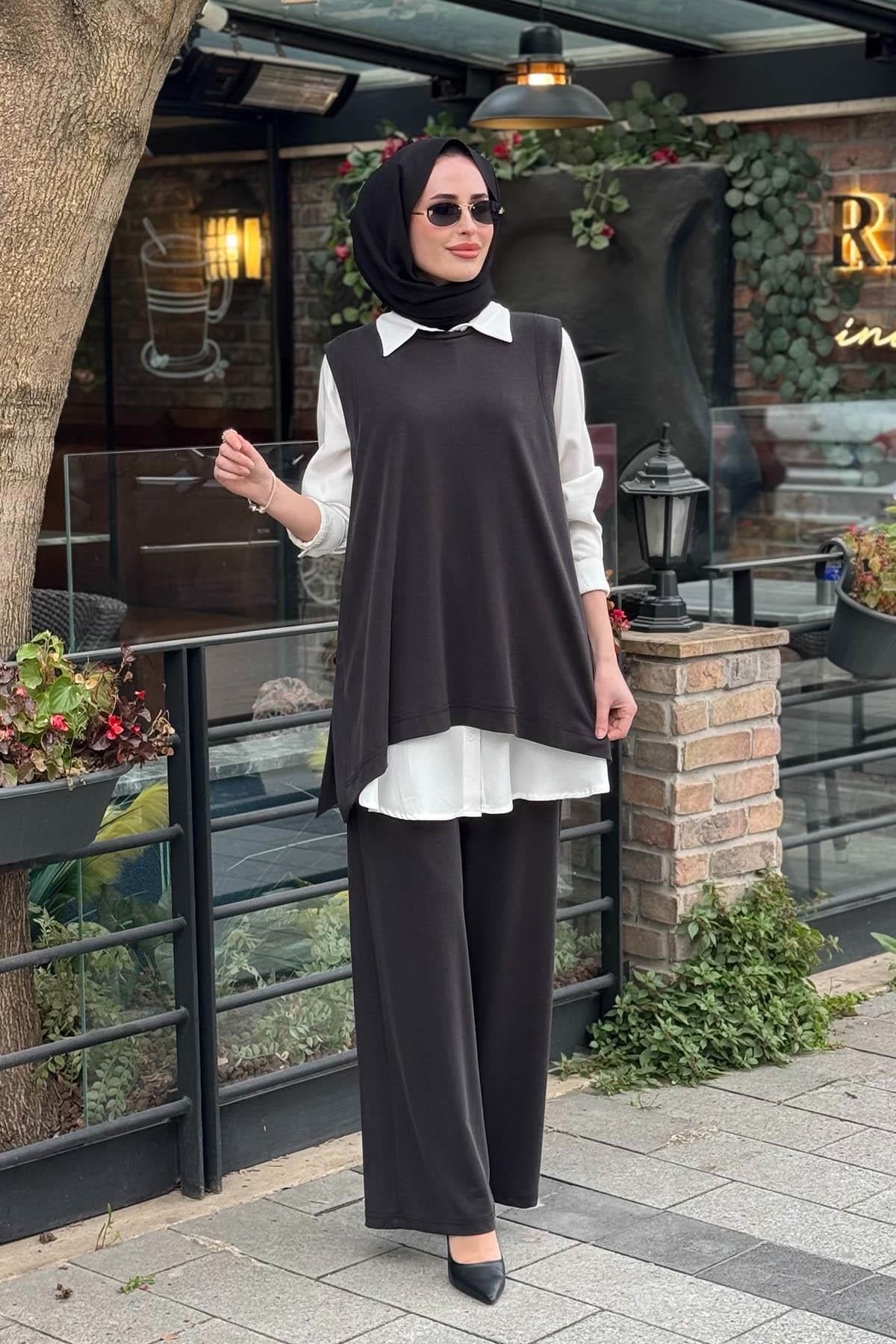 Nurcan Çetin Pantolonlu Takım 26604 Siyah