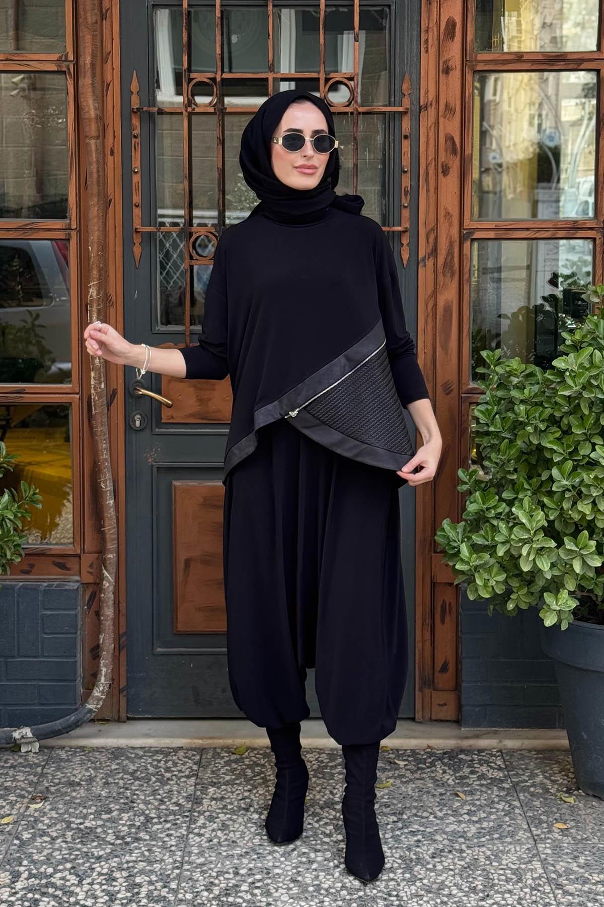 Nurcan Çetin Şalvar Takım 25511 Siyah