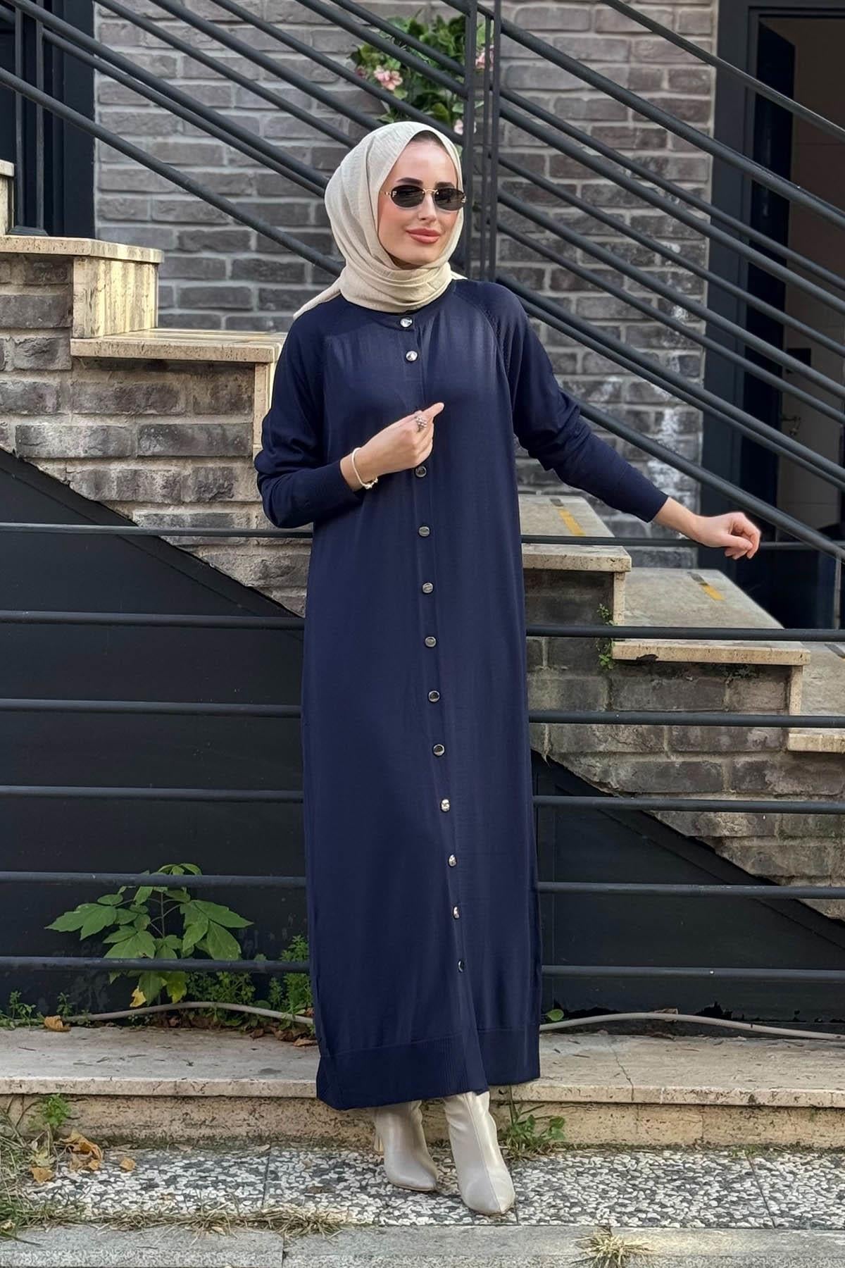 Nurcan Çetin Triko Hırka N024 Lacivert