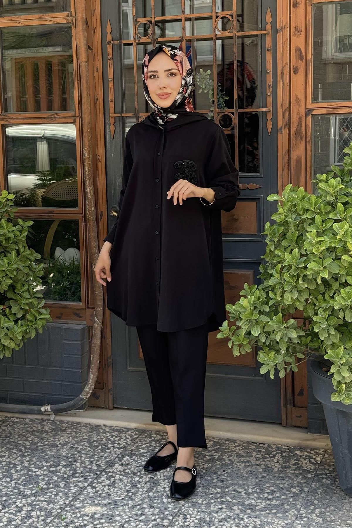 NURCAN ÇETİN Tunik 16231 Siyah