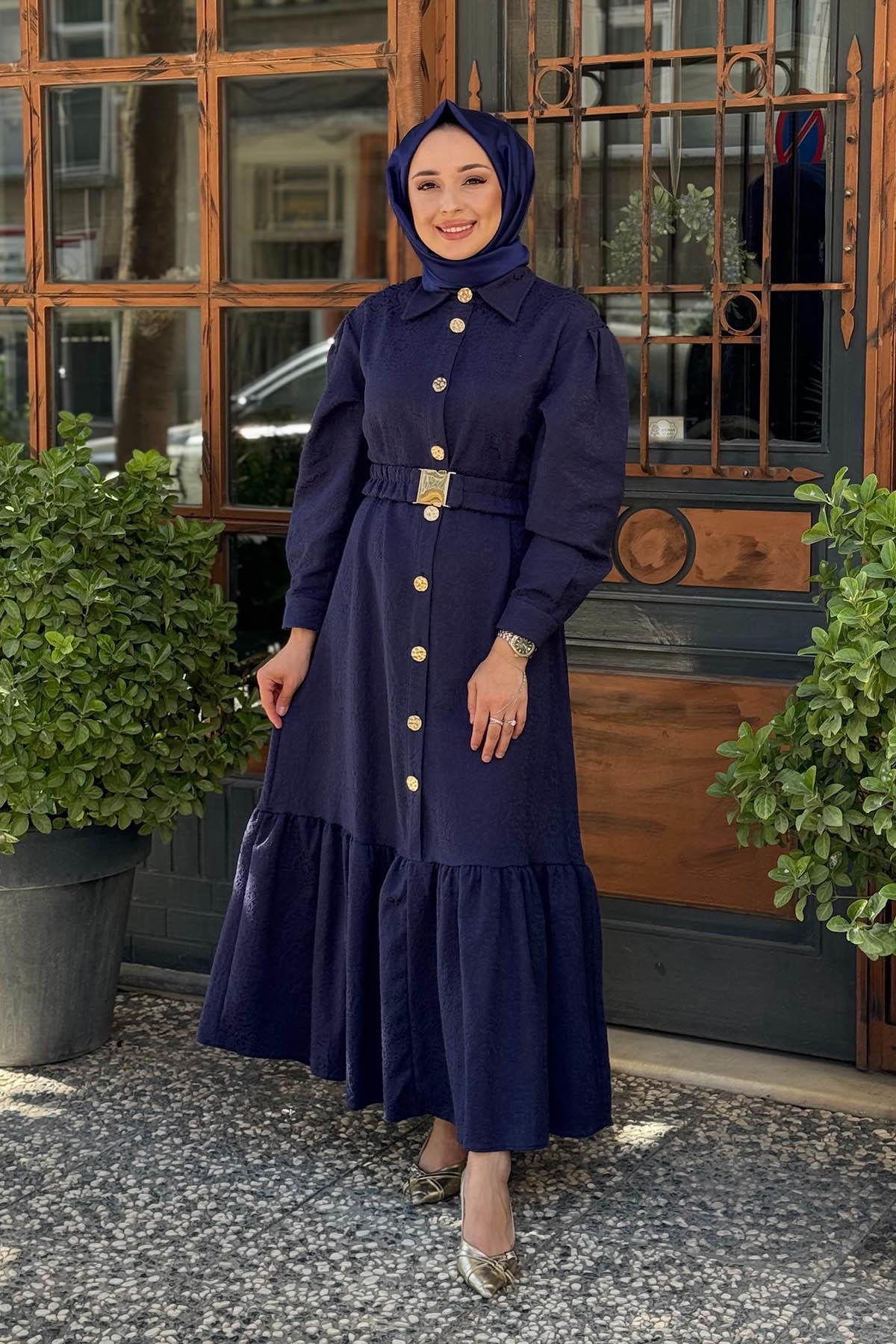 OMELYA Elbise 26KZ10119 İndigo