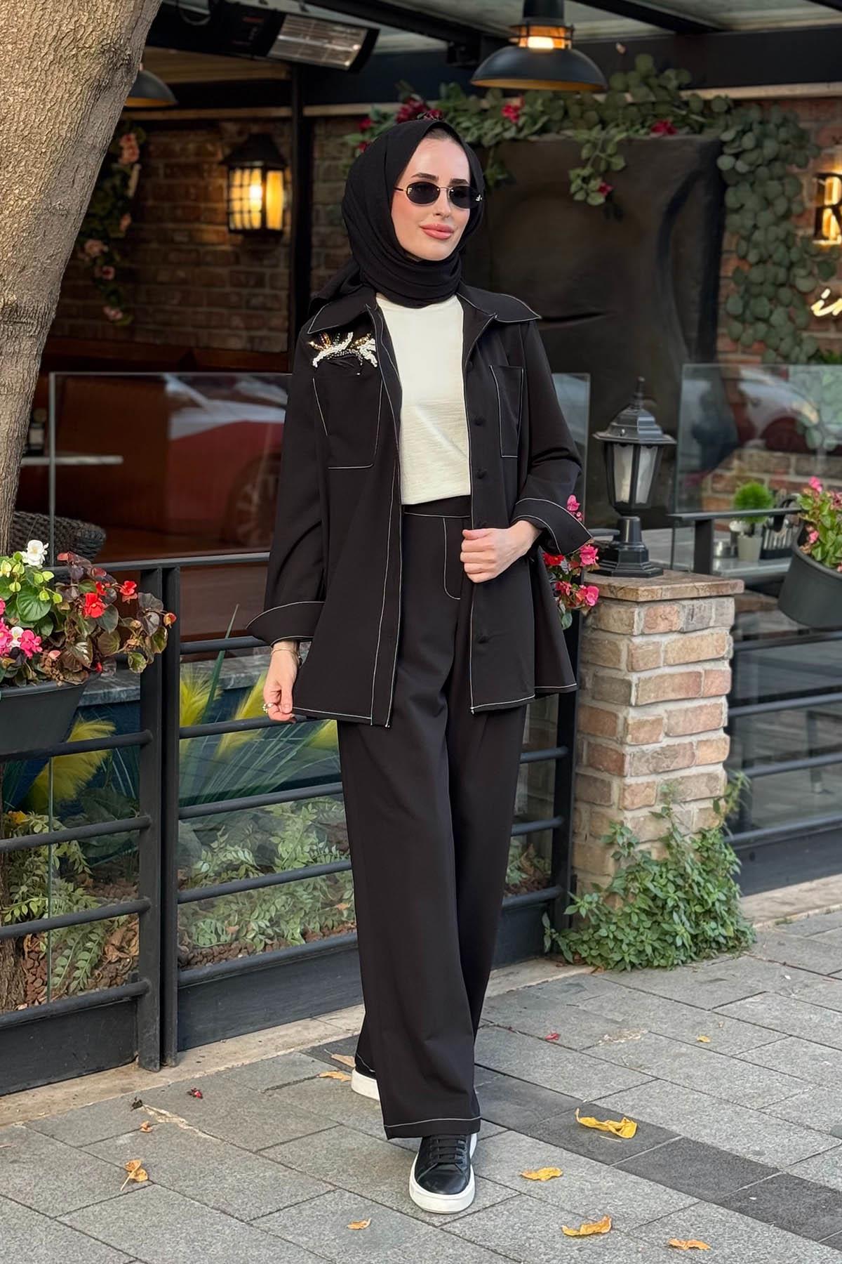 OMELYA Pantolonlu Takım OE26KZ1015 Siyah