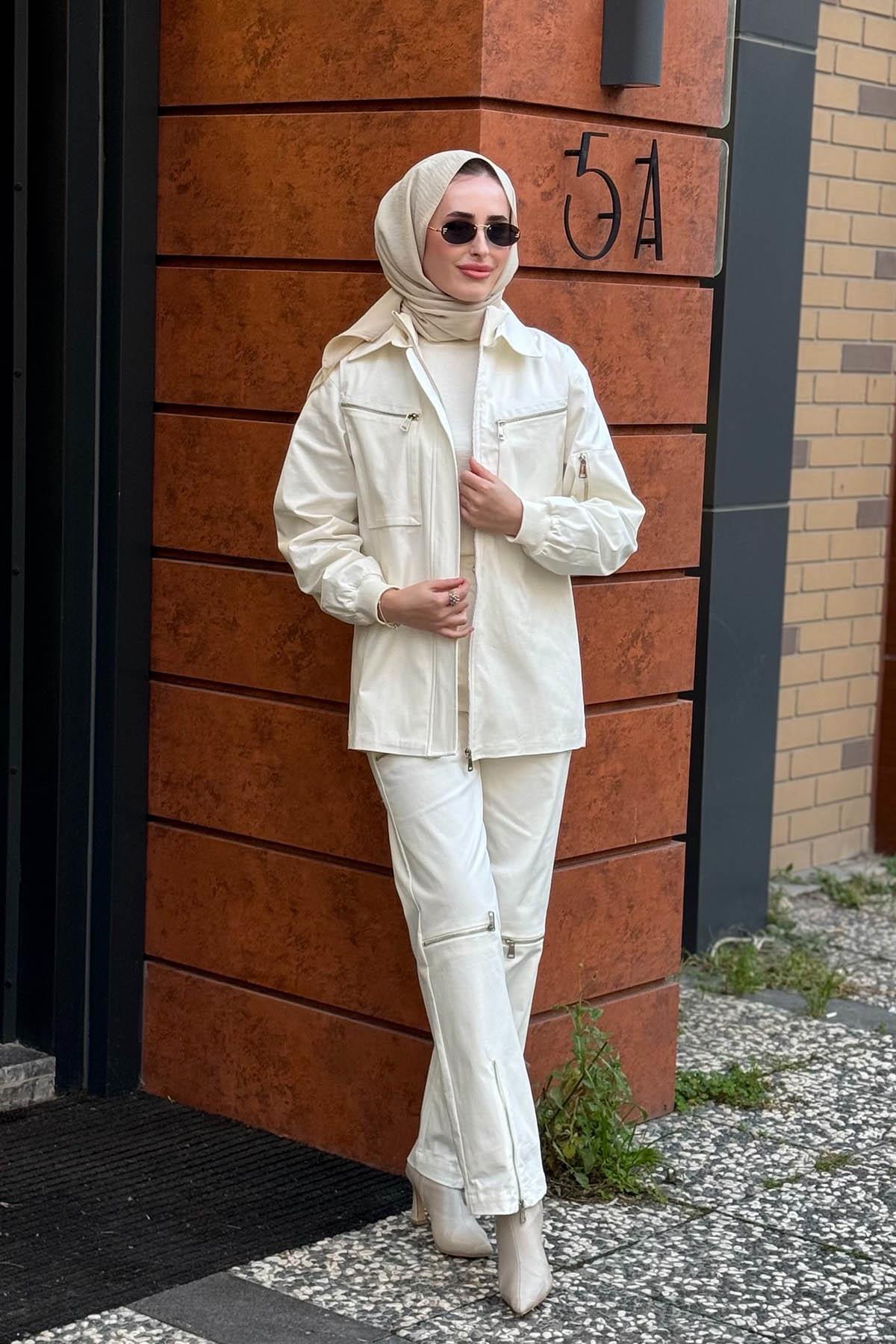 OMELYA Pantolonlu Takım OE26KZ1022 Ekru