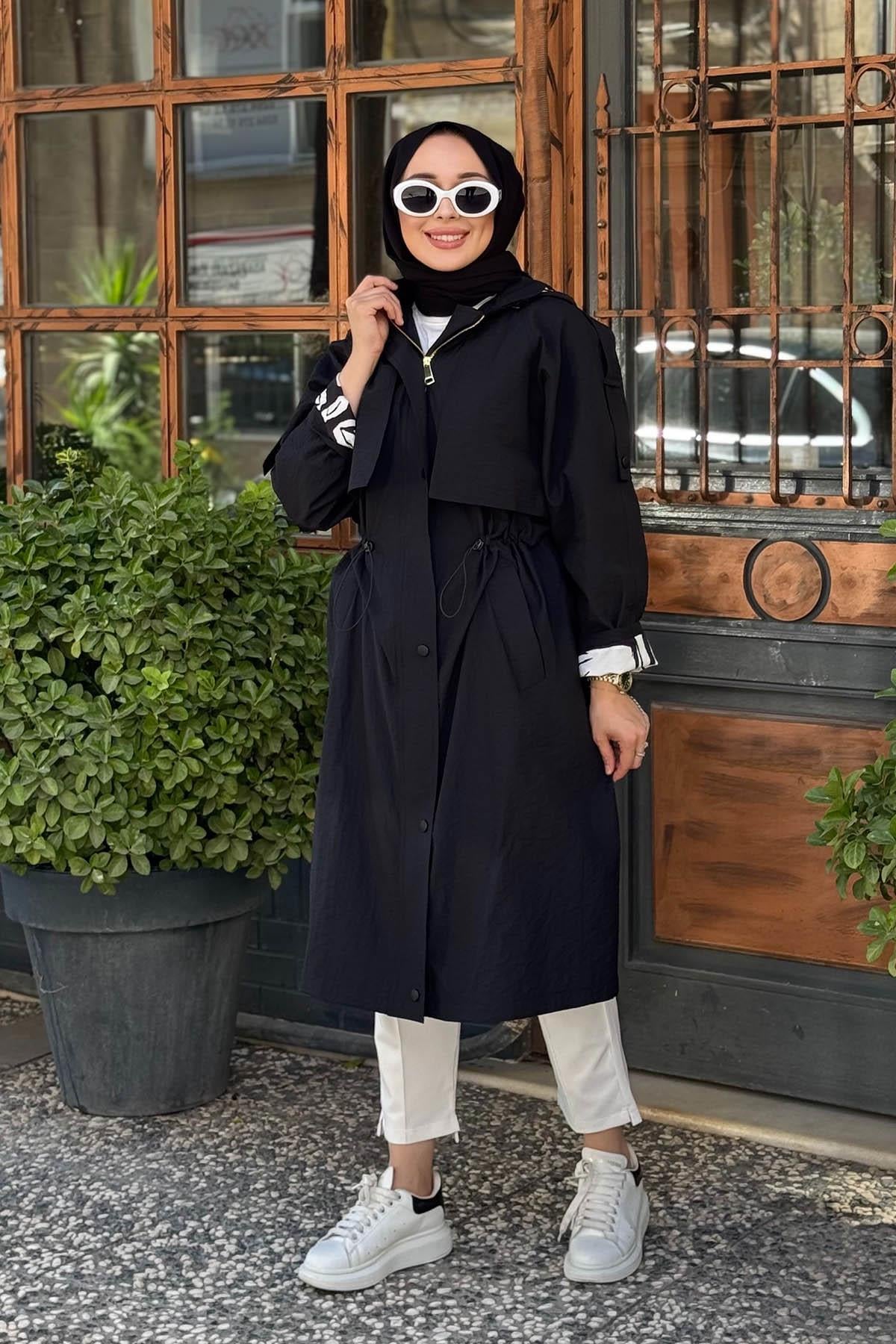 OMELYA Trenç 26KZ10111 Siyah