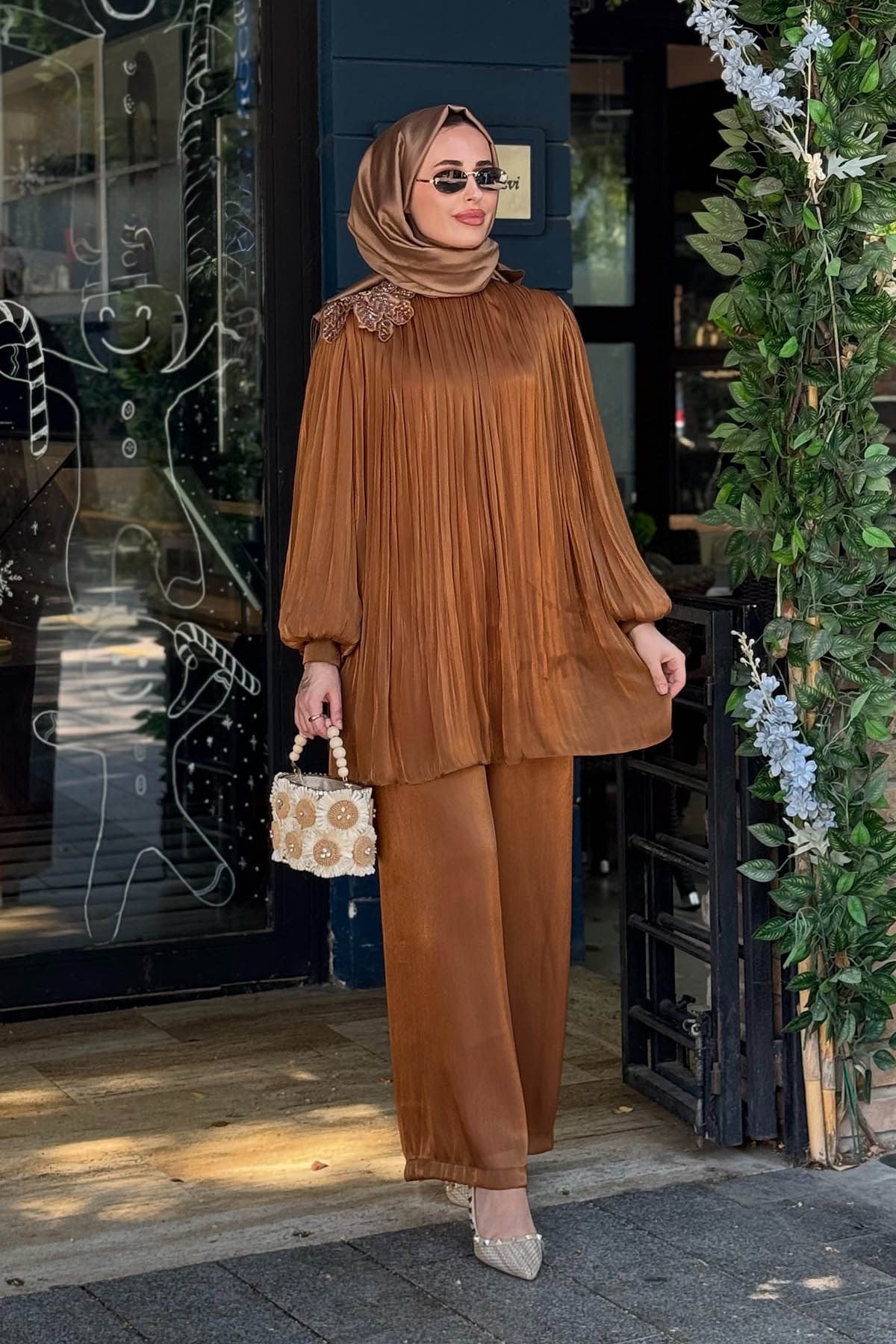 PEÇEM Studio Pantolonlu Takım 153-1002 Bakır