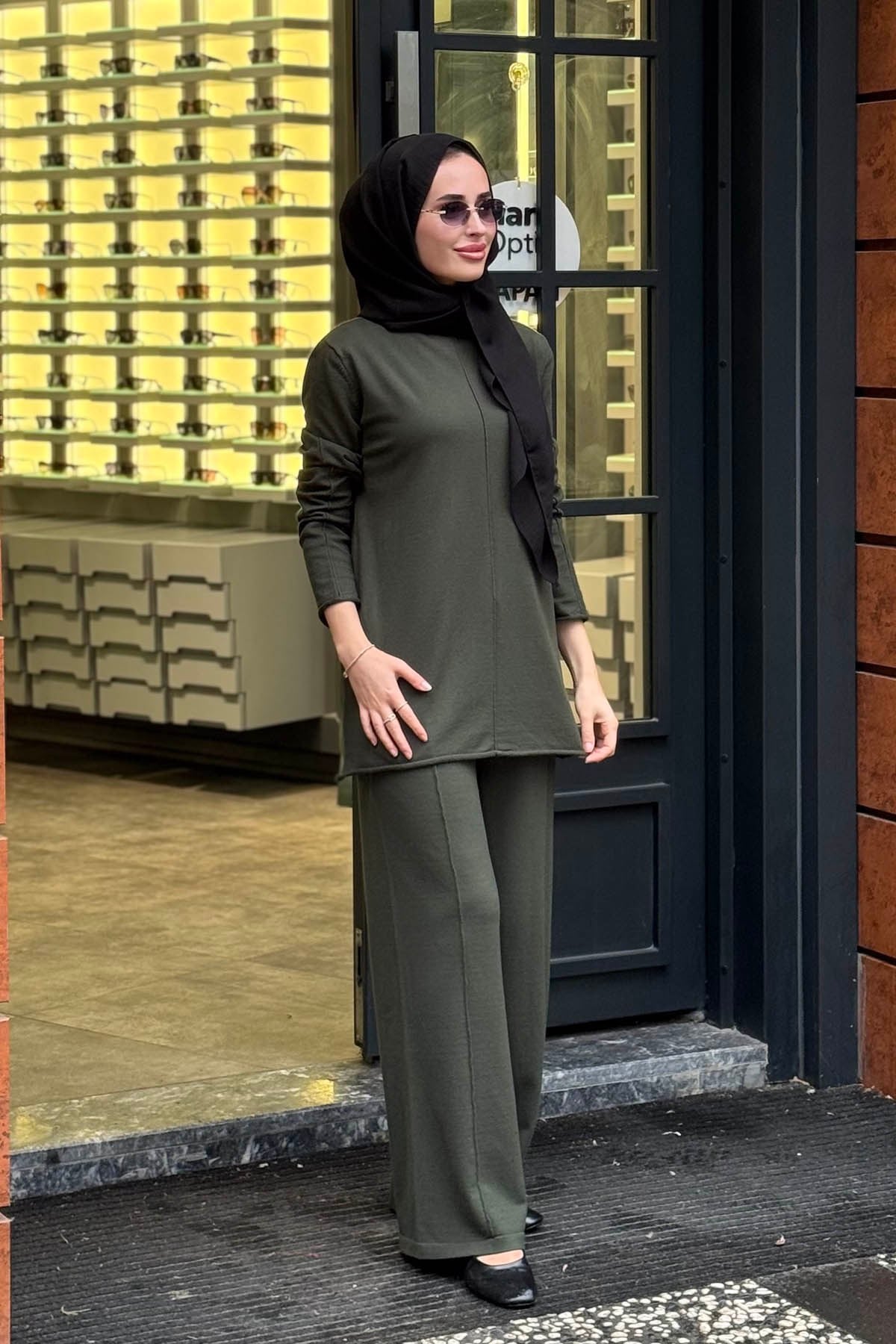 QOOQ 2Lİ Triko Takım 27FW210 Haki