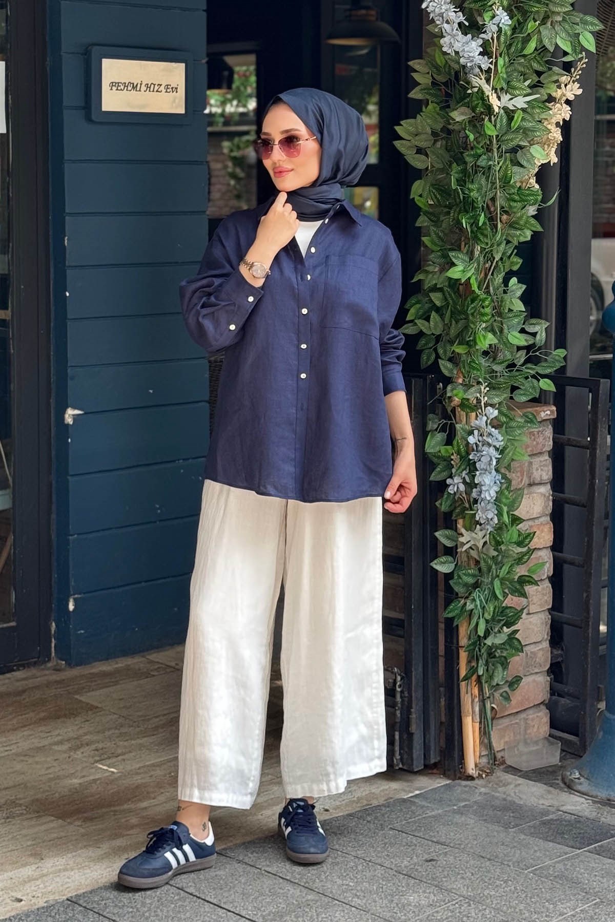 QOOQ Lidya Gömlek 26SS228 Lacivert