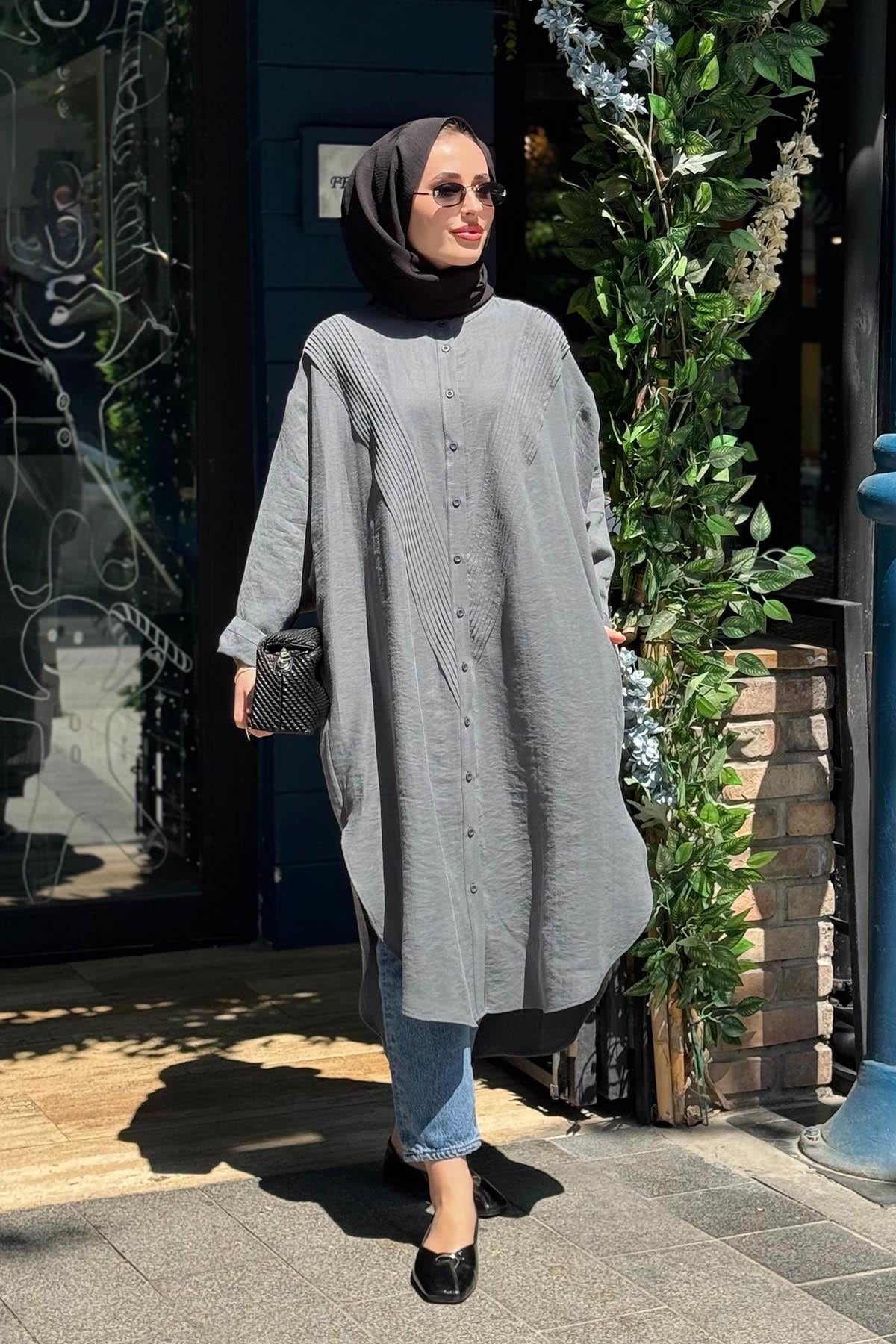 QOOQ Nerva Tunik 26SS229 Petrol