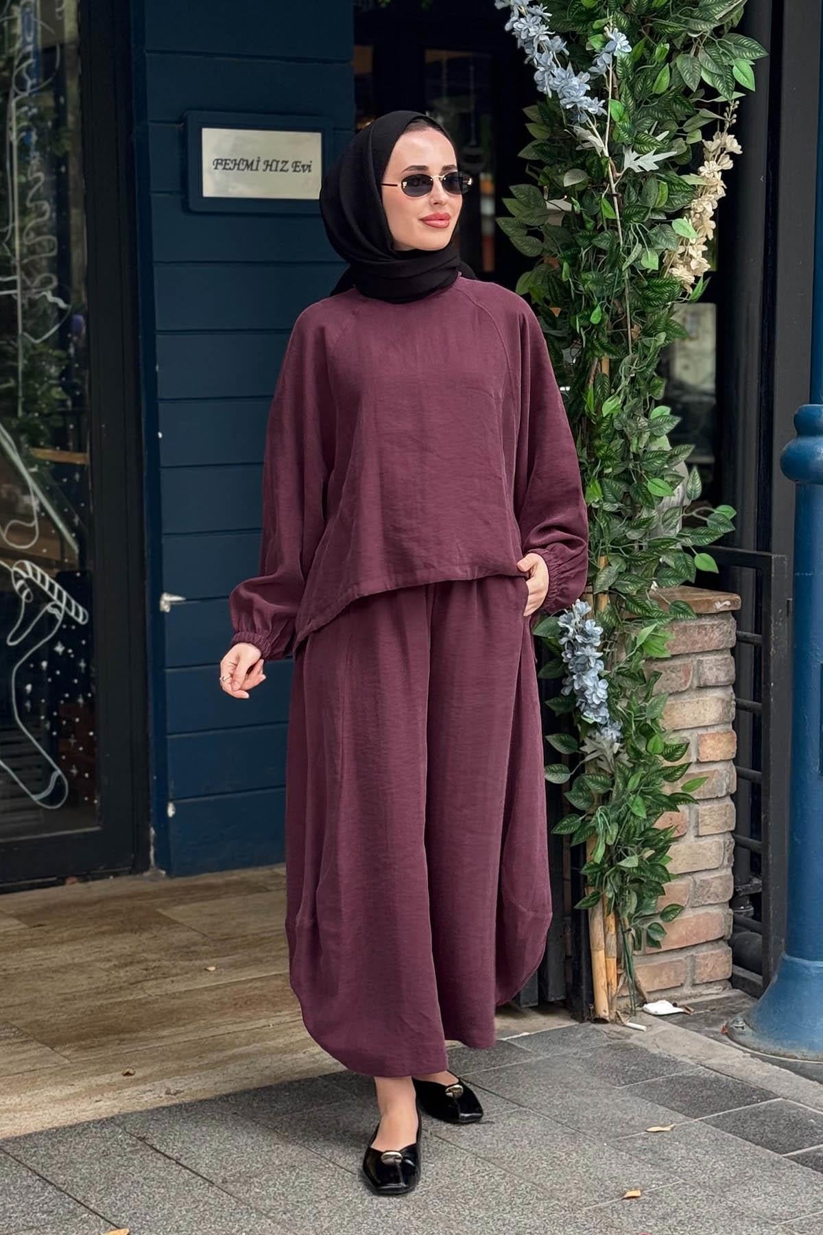 QOOQ Sasha Pantolonlu Takım 26SS205T Bordo