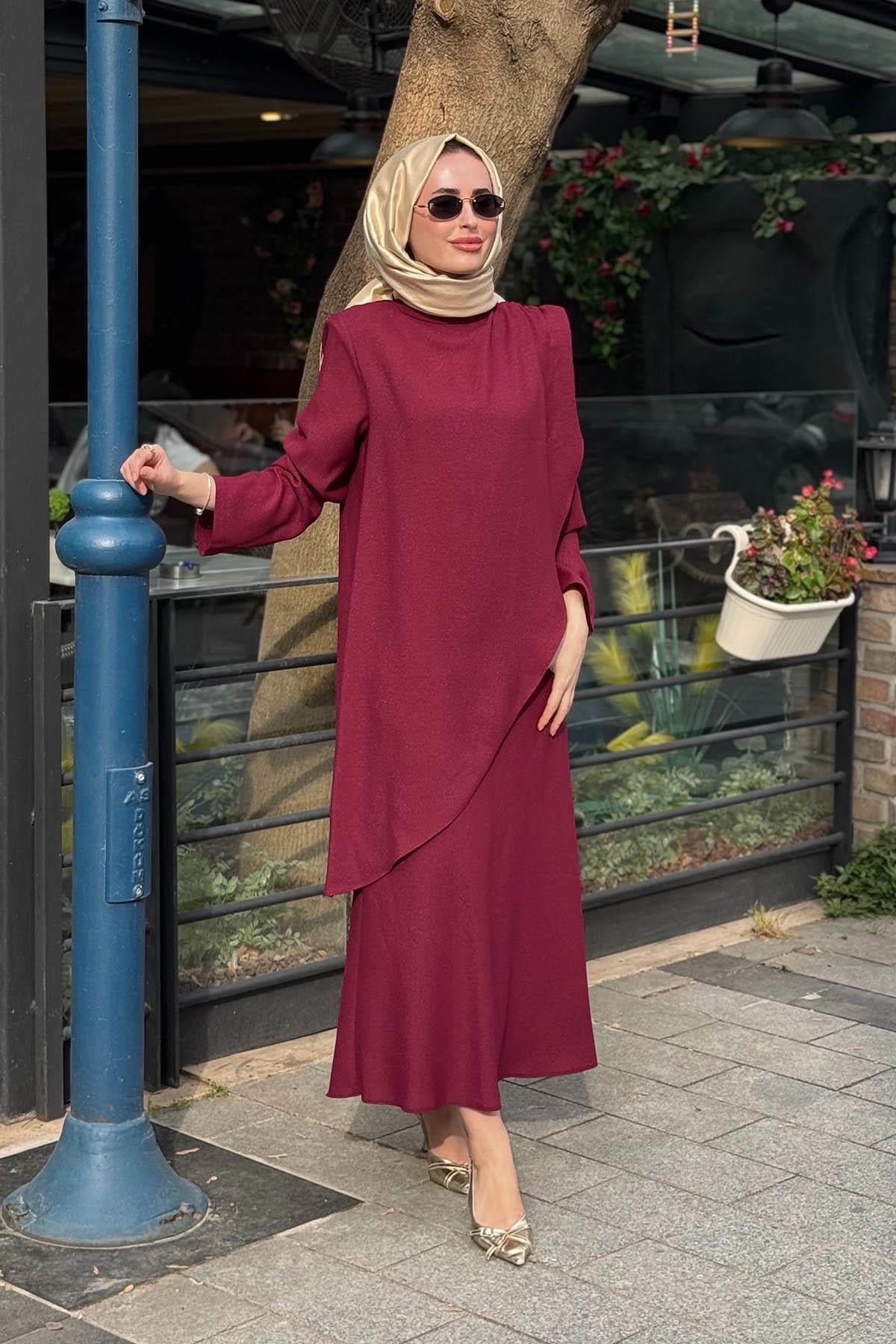 QOOQ Shin Takım 26SS225 Bordo