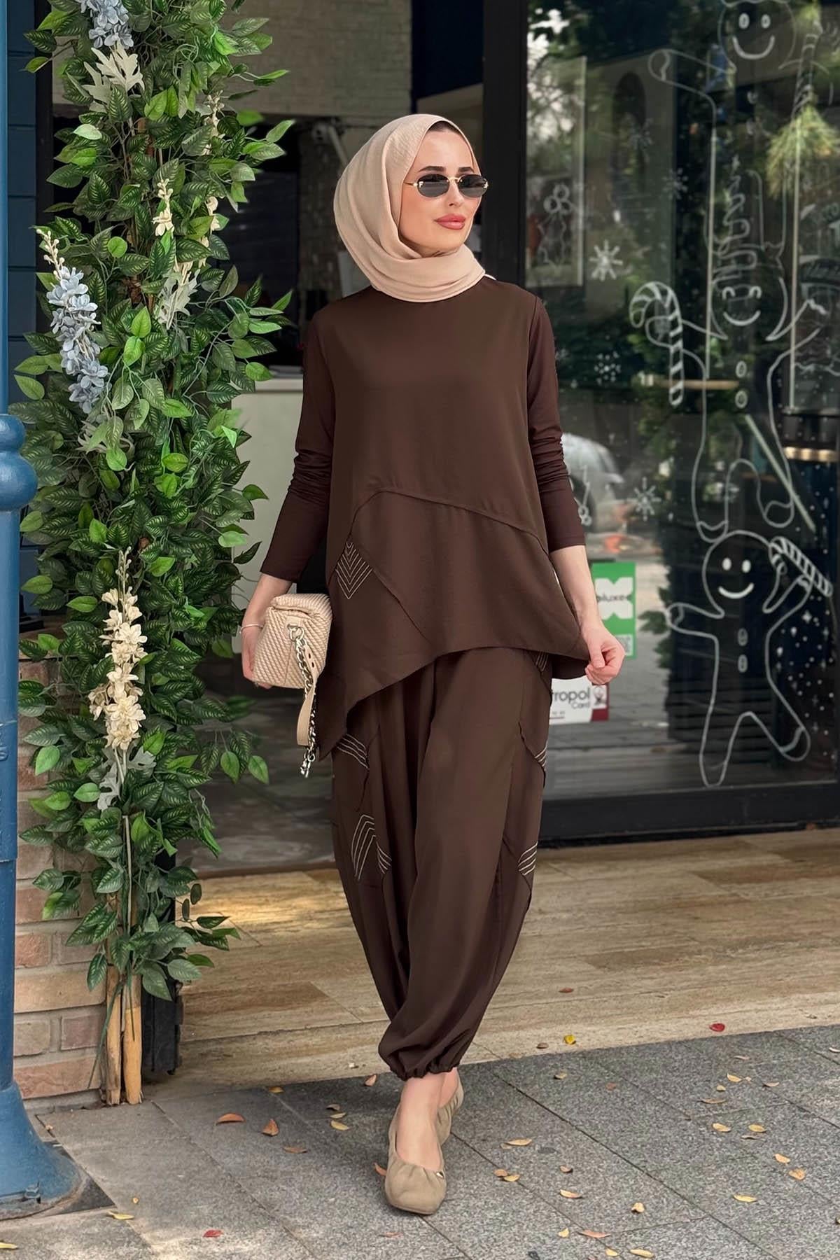 Redshow Şalvarlı Takım 27820 Kahve