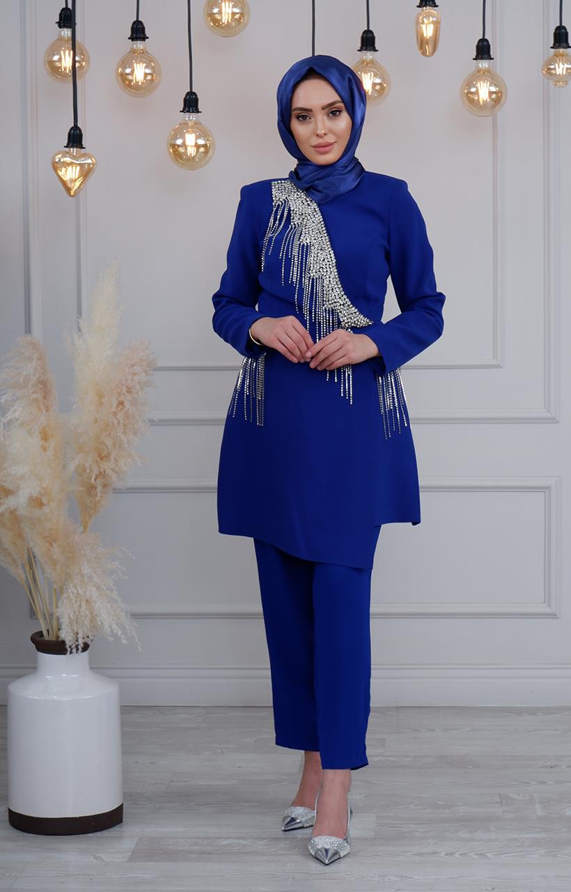 RİBAS Abiye Takım R132 Saks Mavi