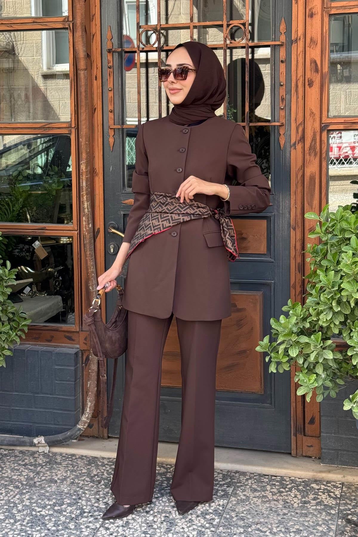 SCL Pantolonlu Takım 10002521111025 Kahve