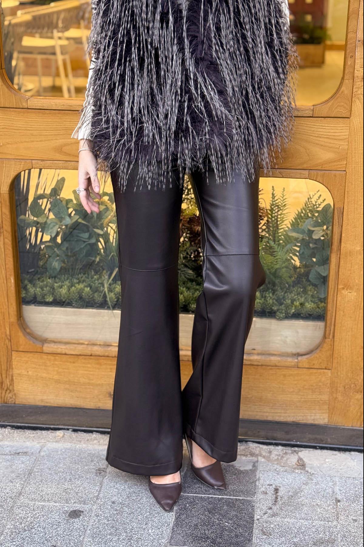 Seçil Deri Pantolon 10002521010042 Kahve