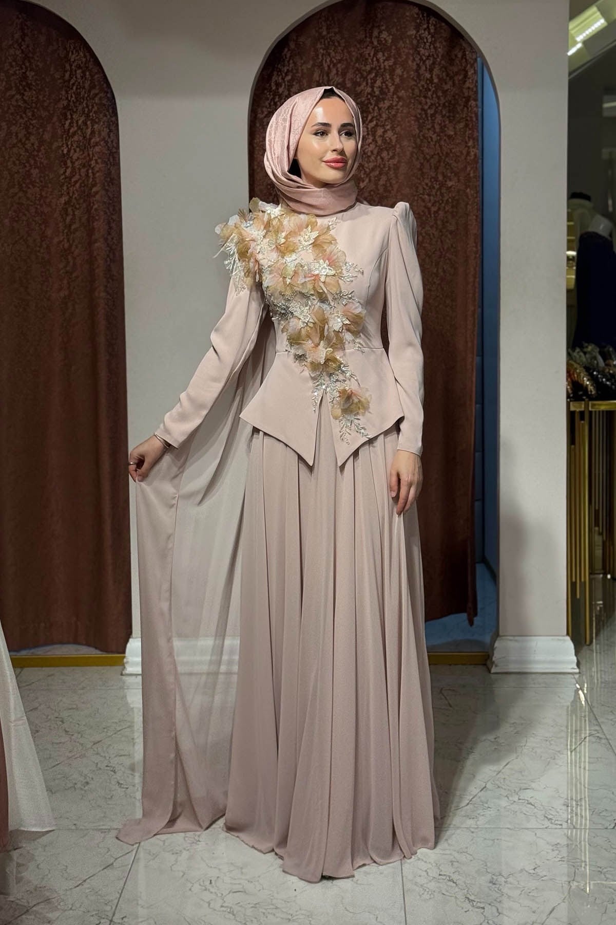 TUAY Abiye 4611 Gül Kurusu