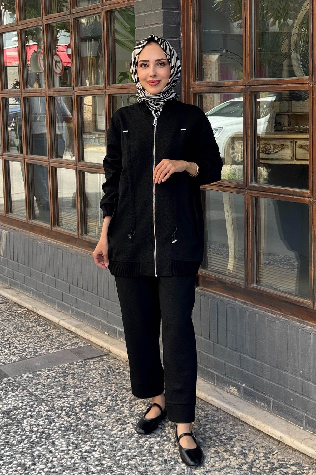 venöve Aida Pantolonlu Takım 26FWCEK0001 Siyah