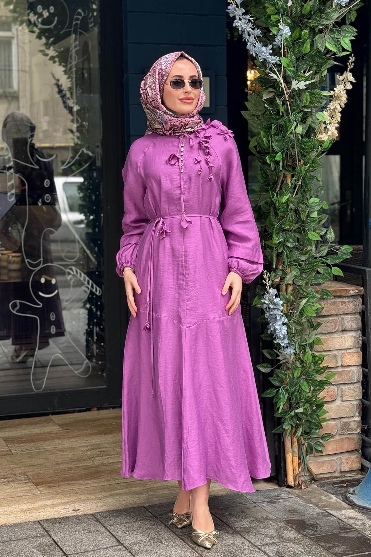 venöve Aura Elbise 26SSELB0002 Fuşya