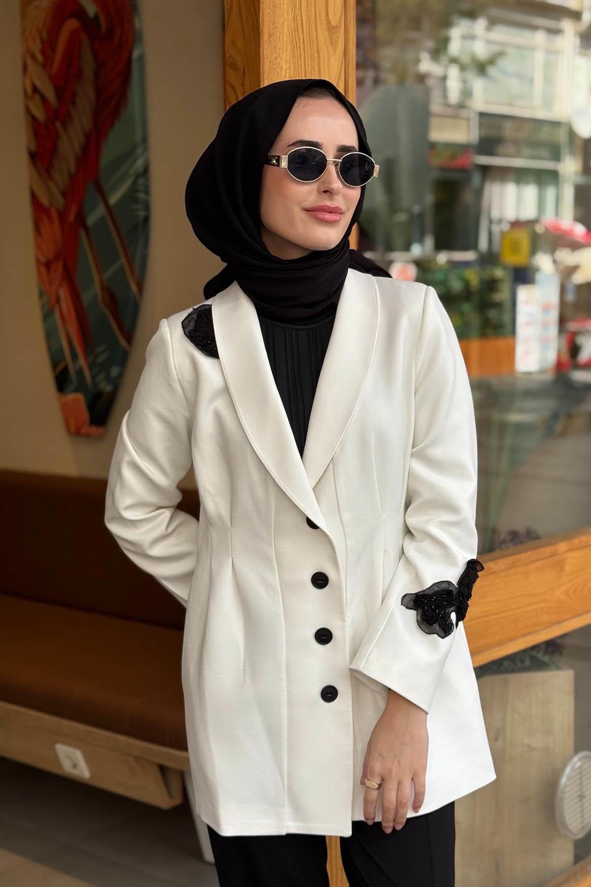 venöve Bolly Ceket 26FWCEK0036 Beyaz