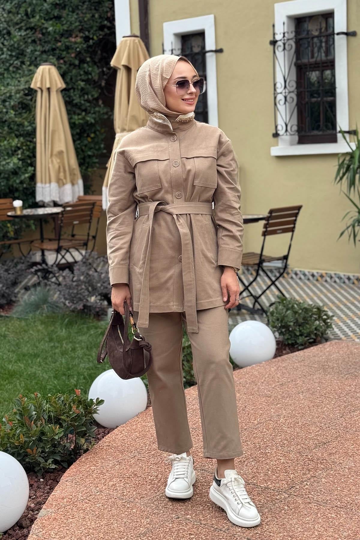 venöve Galvin Pantolonlu Takım 26FWCEK0008 Bej