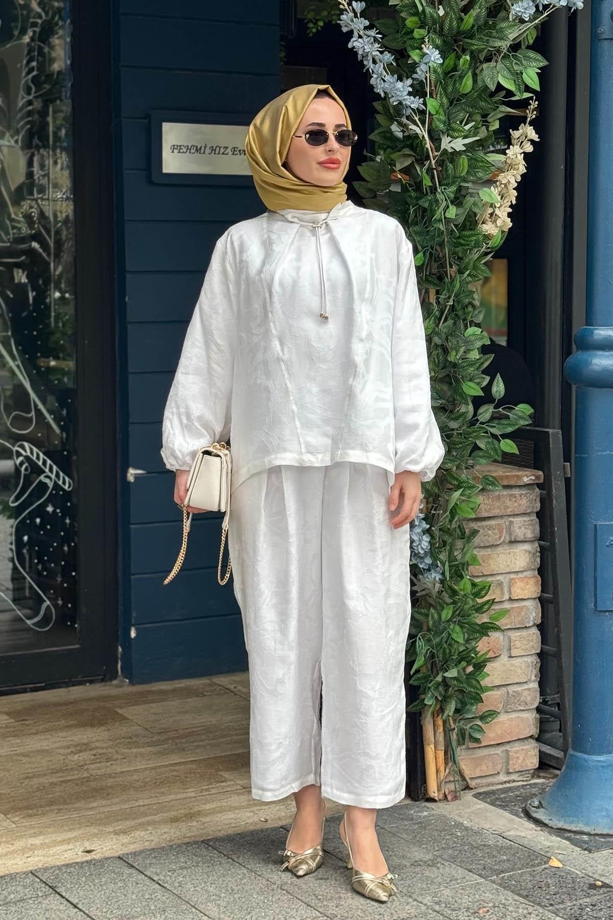 venöve Hoper Pantolonlu Takım 26SSTUN0011T Beyaz