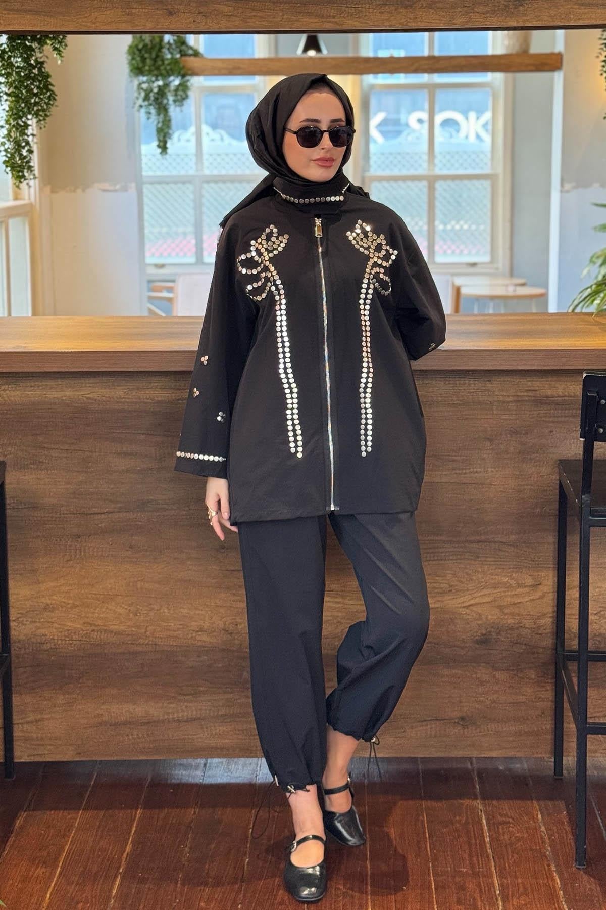 venöve Jayla Pantolonlu Takım 26FWCEK0004 Siyah
