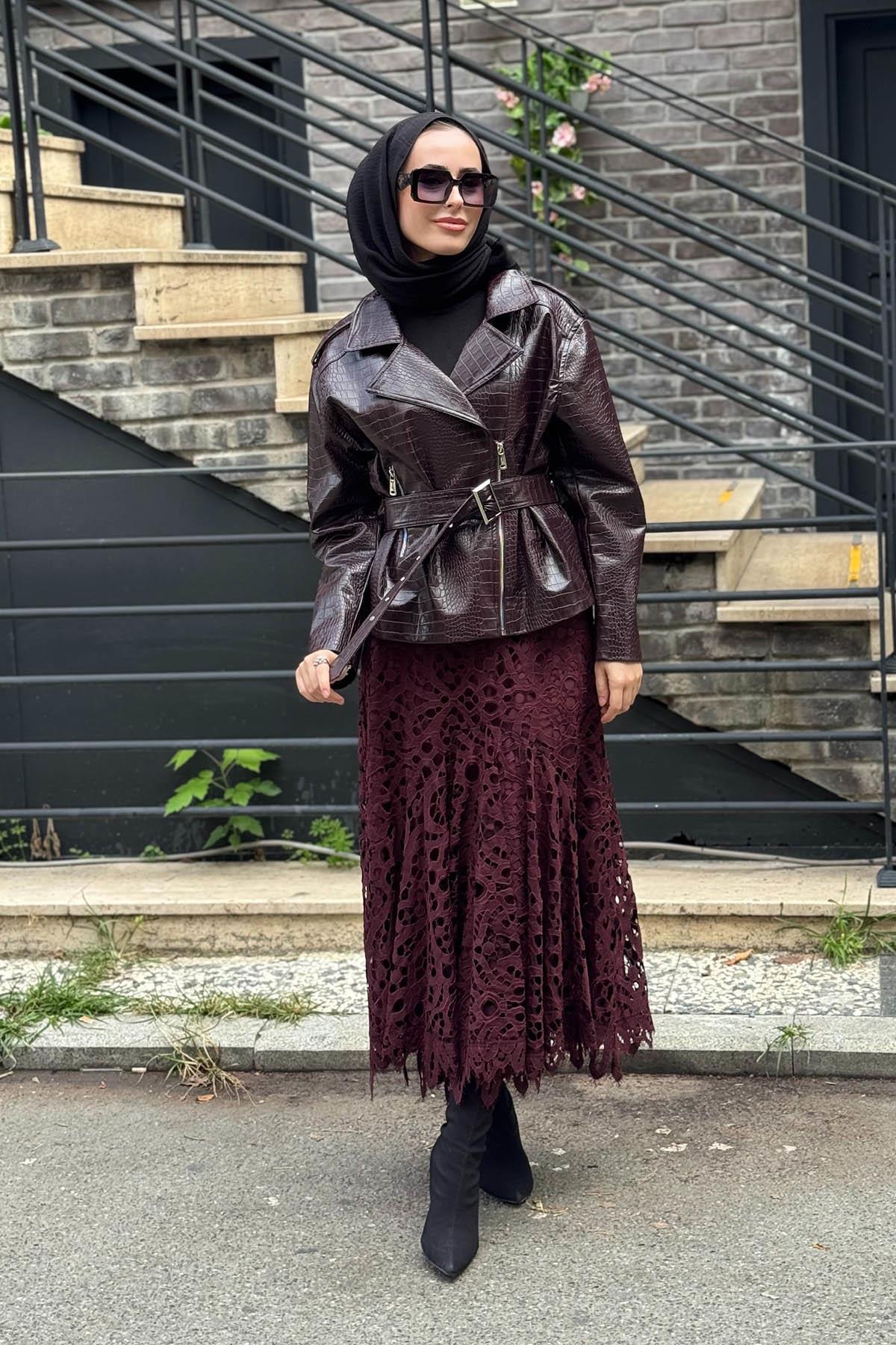 venöve Lamar Ceket 26FWCEK0017 Bordo