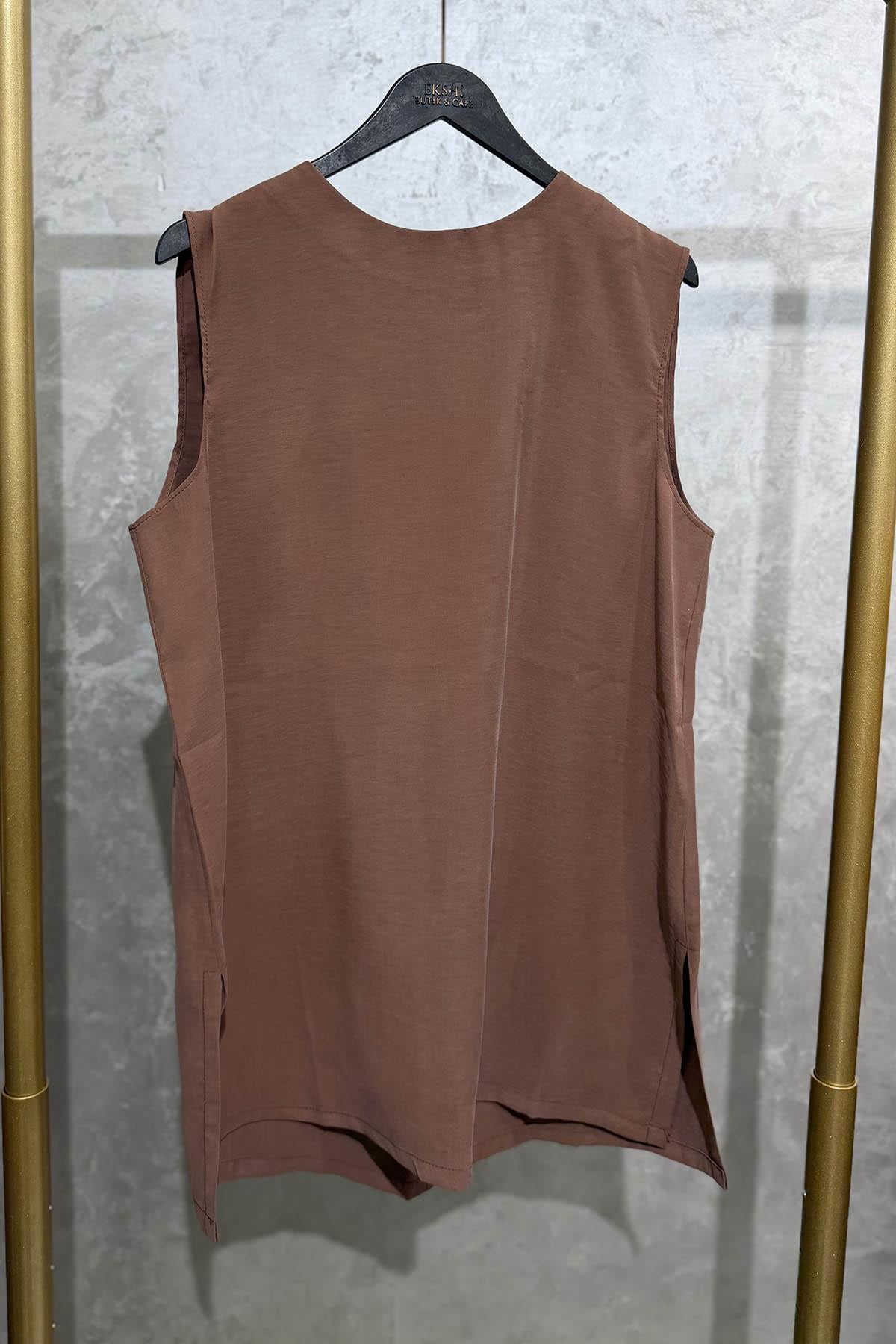 venöve Mayla Bluz 26SSBLZ0006 Camel