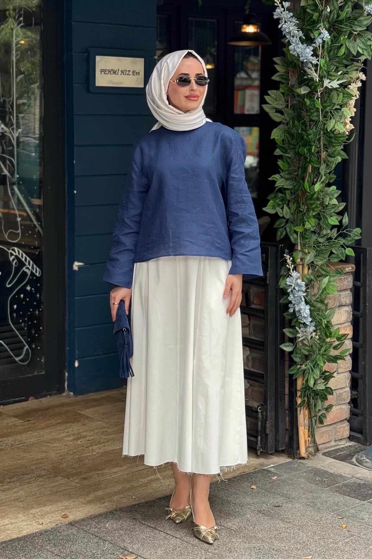 venöve Tunik 26SSTUN0017 Lacivert