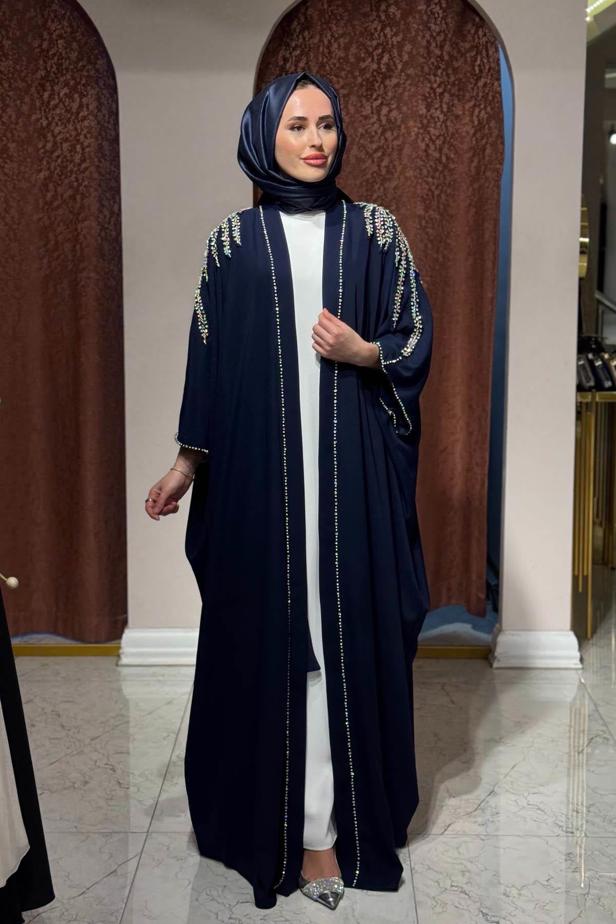WHİTE CORNER Abaya 2951 Lacivert
