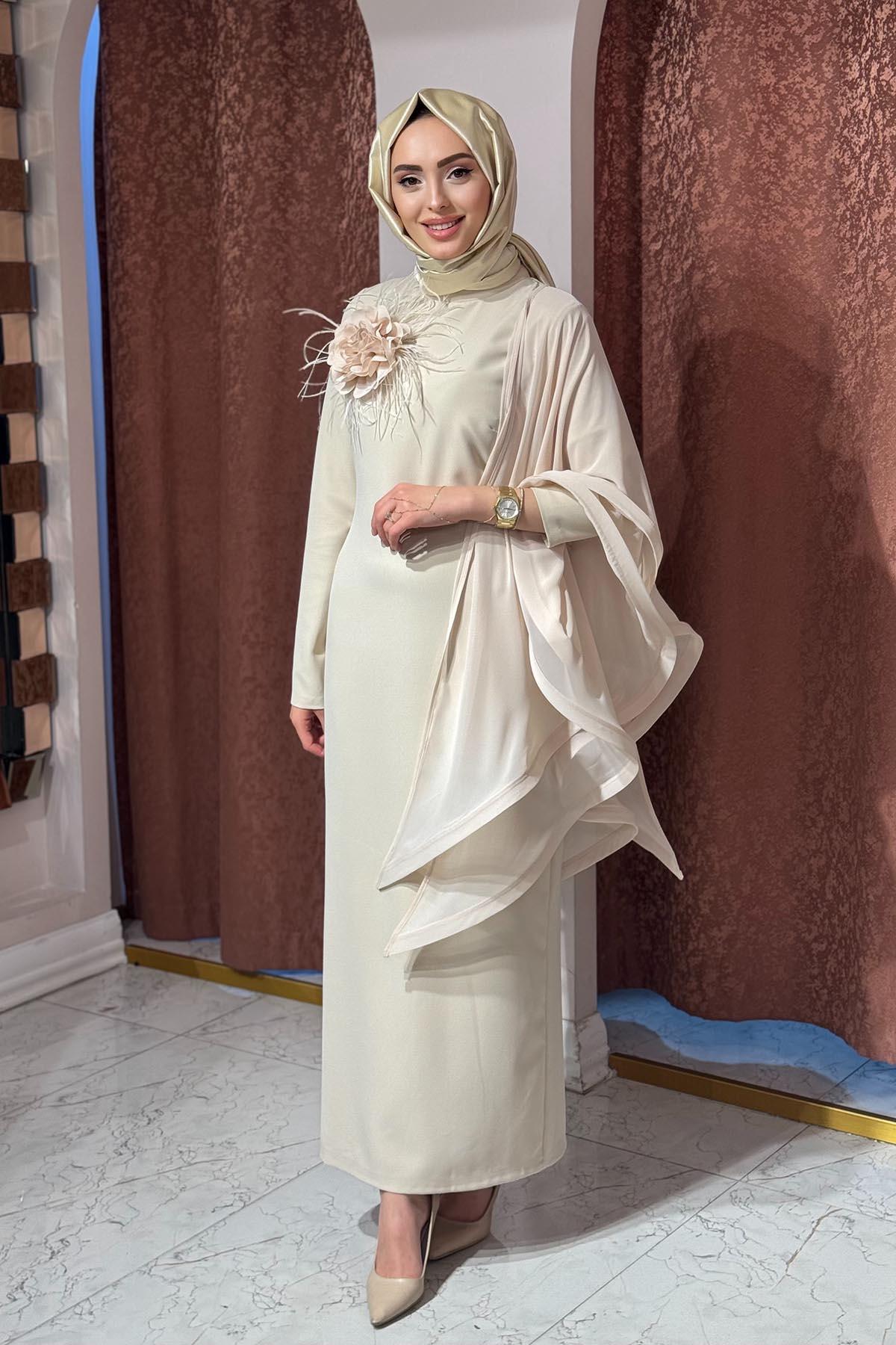 WHİTE CORNER Abiye 3151 Bej