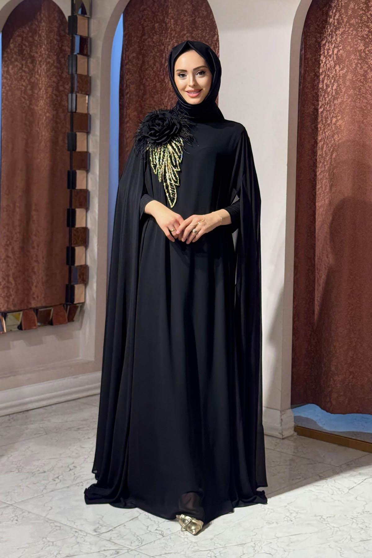 WHITE CORNER Abiye 3185 Siyah