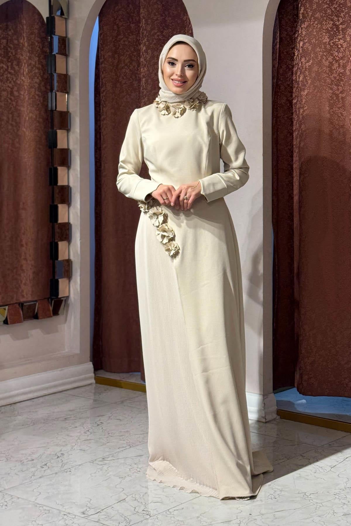 WHITE CORNER Abiye 3225 Bej