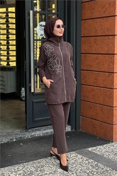 MOOROFMOOR Eline Pantolonlu Takım 26W4119 Kahve