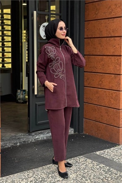 MOOROFMOOR Eline Pantolonlu Takım 26W4119 Mürdüm