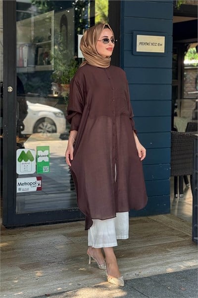 QOOQ Minerva Tunik 26SS237 Bitter