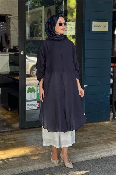 QOOQ Minerva Tunik 26SS237 Lacivert