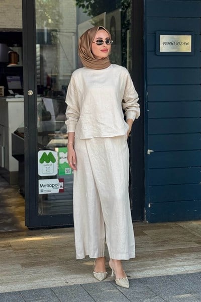 QOOQ Pantolonlu Takım 26SS223T Bej