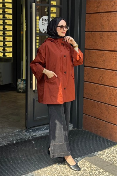 QOOQ Yağmurluk 27FW629 Kiremit