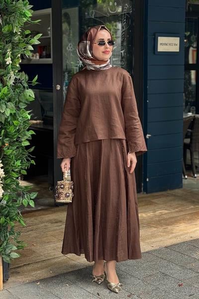 venöve Etekli Takım 26SSTUN0017T Kahve
