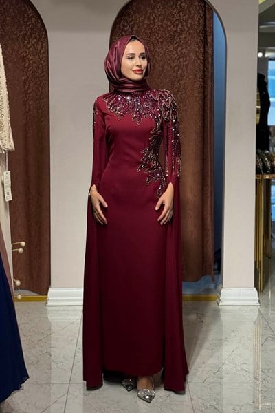 WHİTE CORNER Abiye 2958 Bordo