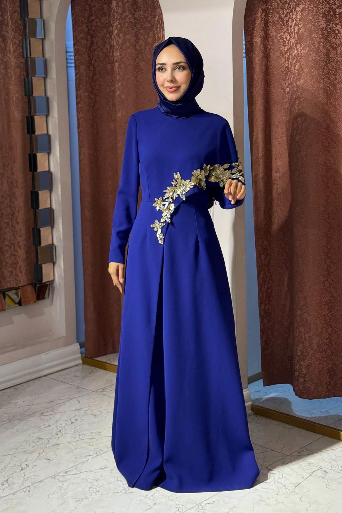 JAMILA SARAH Mihri Abiye  FW26-3222 Gök Mavi