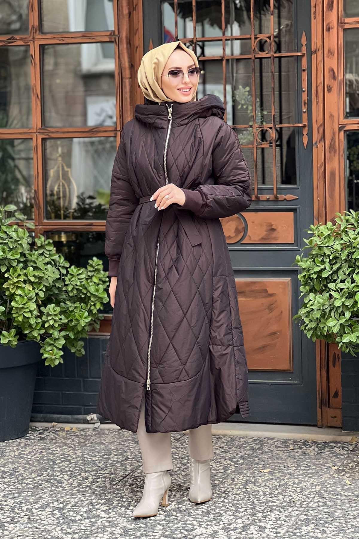 MissWhence 36533 Kapüşonlu Şişme Pardesü | Ekshibutik.com