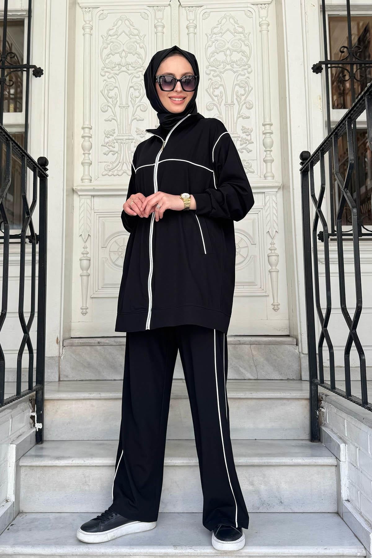 Nurcan Çetin Bambu Pantolonlu Takım 25423 | Ekshibutik.com
