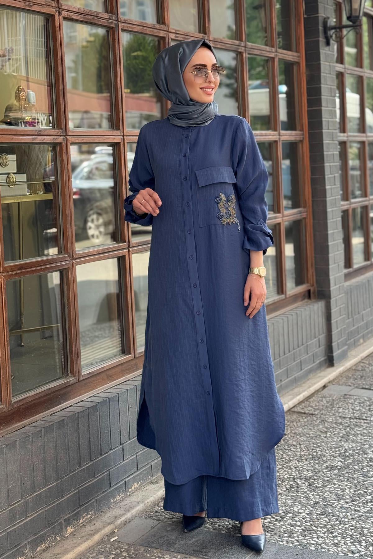 Nurcan Çetin Pantolonlu Takım 25447 | Ekshibutik.com